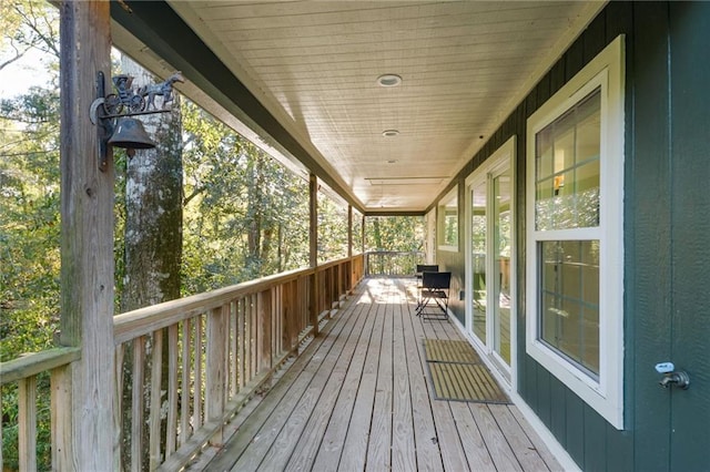 deck with covered porch