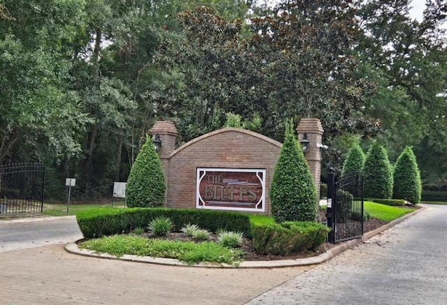 view of community sign