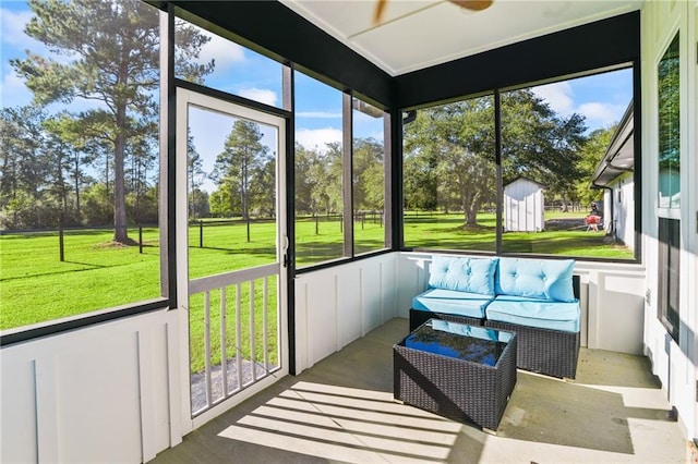 view of sunroom