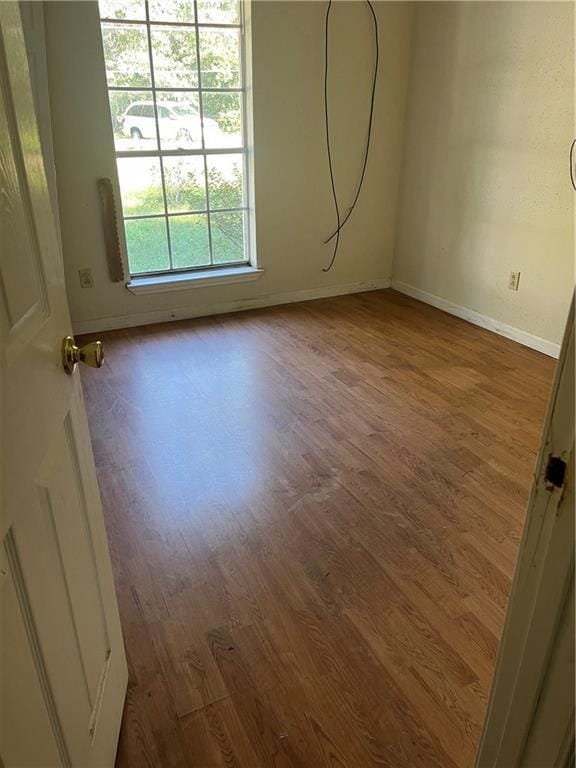 empty room featuring wood-type flooring