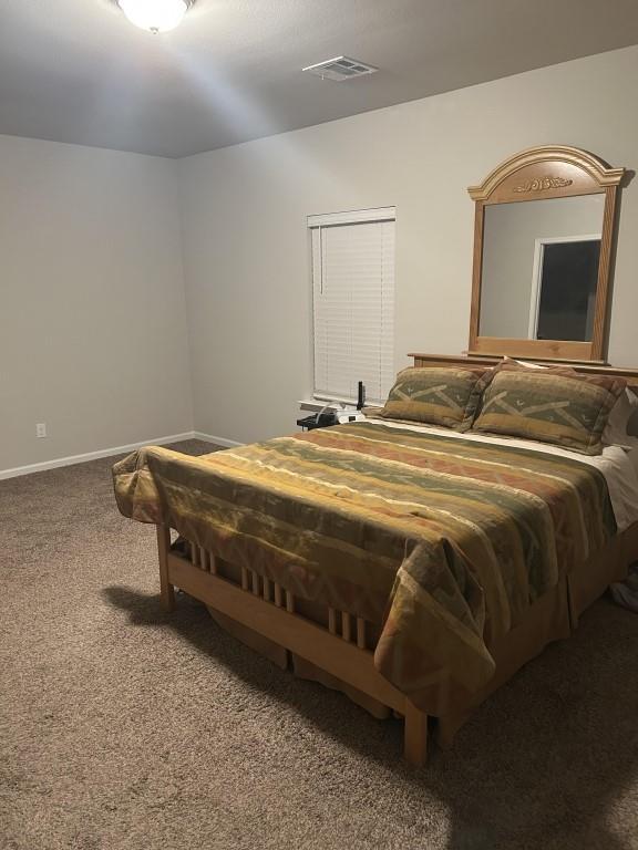 bedroom with carpet