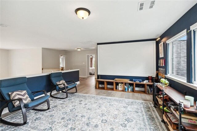 living room featuring hardwood / wood-style flooring