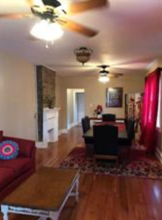 living room featuring hardwood / wood-style flooring