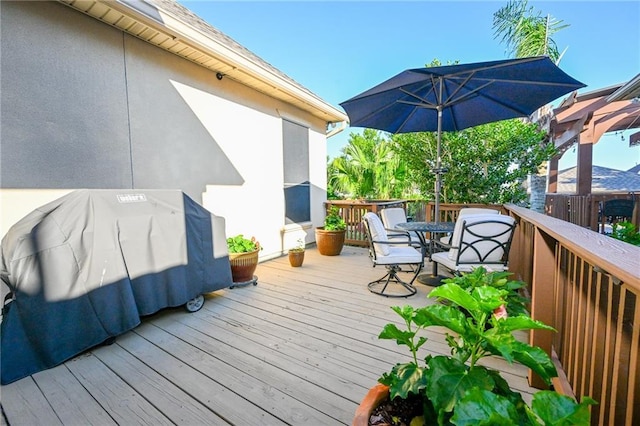 deck with grilling area