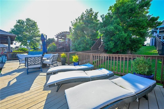 view of wooden deck