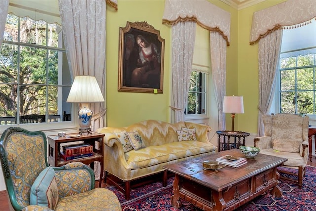 109 Carmel Church Rd, Natchez-Ms, MS 39120 - living room featuring healthy amount of natural light and crown molding