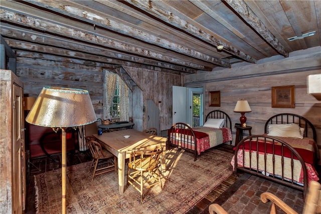 109 Carmel Church Rd, Natchez-Ms, MS 39120 - bedroom with wooden walls and wood ceiling