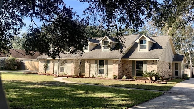 view of front of property with a front lawn