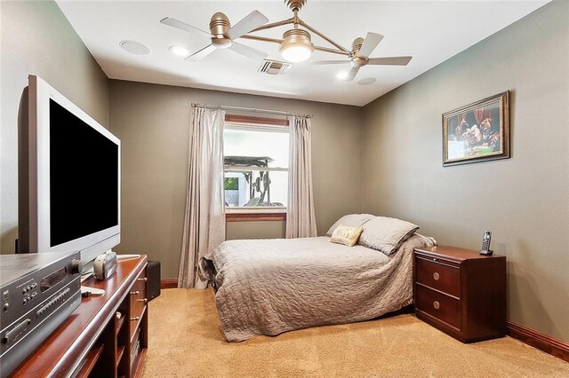 3 S Lake Ct, Violet, LA 70092 - bedroom with light carpet and ceiling fan