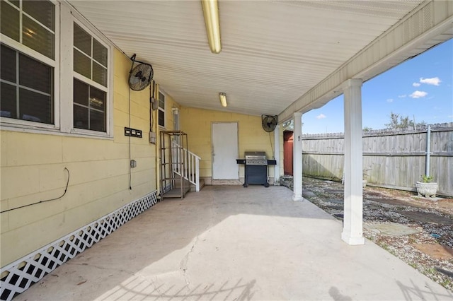 view of patio with area for grilling