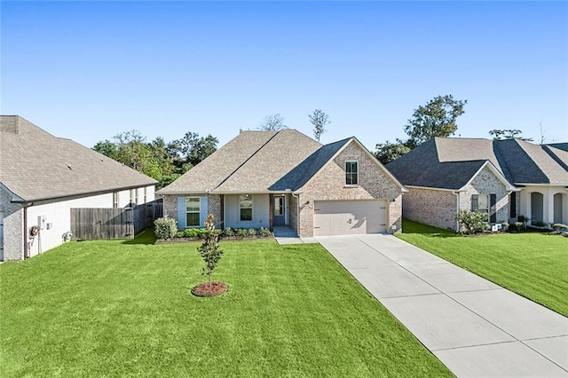 view of front facade featuring a front yard