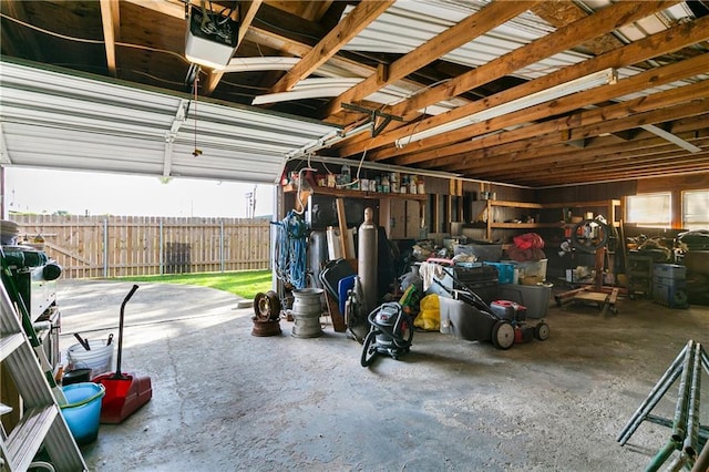 garage featuring a garage door opener