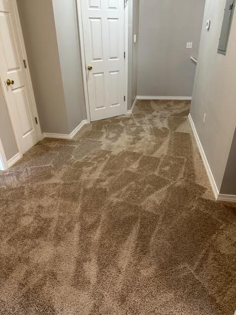 corridor with carpet flooring