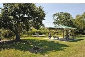 view of community with a gazebo and a lawn