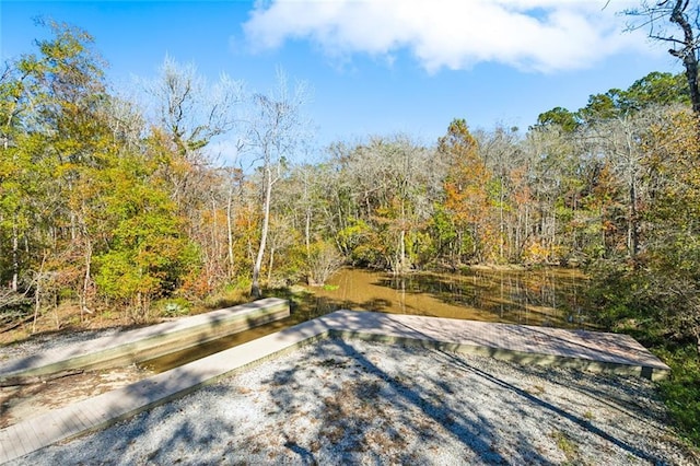 view of yard featuring a water view