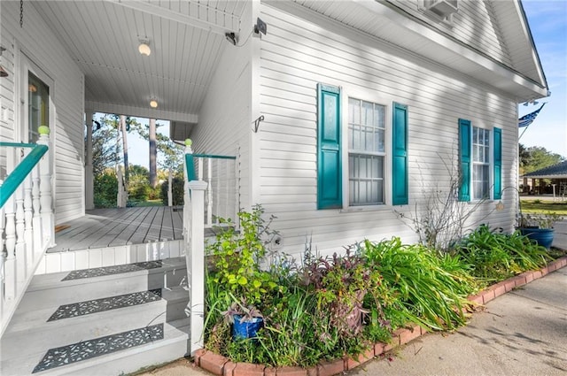 exterior space featuring covered porch