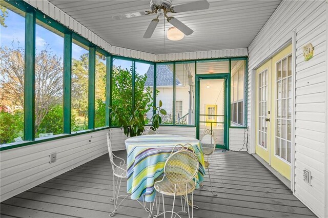 41298 Baytown Rd, Hammond, LA 70403 - sunroom / solarium featuring french doors and a ceiling fan
