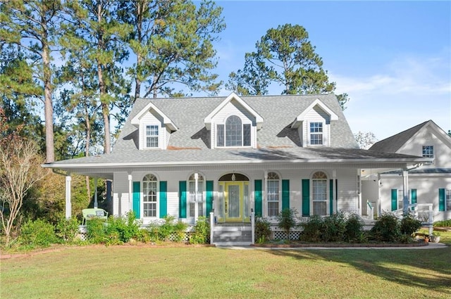 41298 Baytown Rd, Hammond, LA 70403 - cape cod house with a porch, a front lawn, and a shingled roof