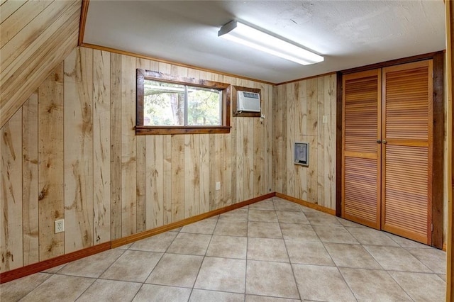 248 Chateau Dr, Slidell, LA 70460 - interior space featuring wooden walls and a wall mounted AC
