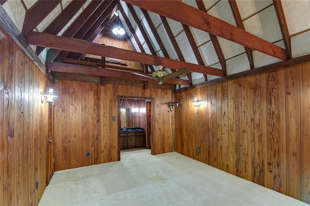 248 Chateau Dr, Slidell, LA 70460 - interior space with wood walls and carpet floors