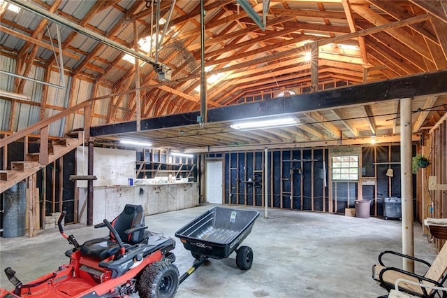 248 Chateau Dr, Slidell, LA 70460 - misc room with concrete floors and vaulted ceiling
