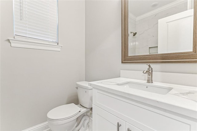 1908-10 St Louis St, New Orleans, LA 70112 - bathroom with vanity, ornamental molding, and marble finish floors