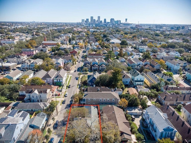 aerial view featuring a view of city and a residential view