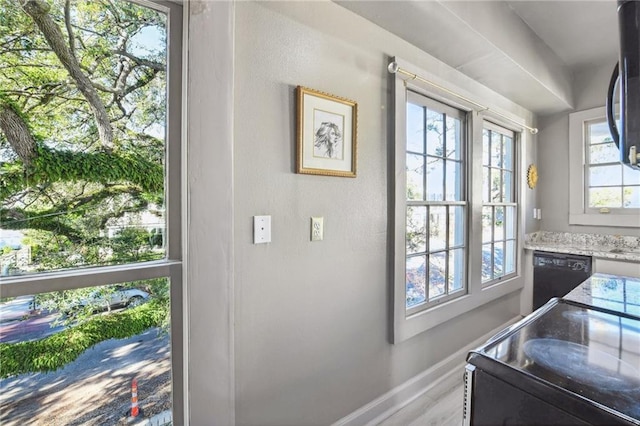 doorway to outside featuring hardwood / wood-style flooring