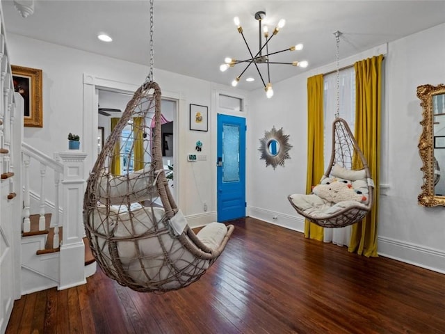 sitting room featuring hardwood / wood-style floors