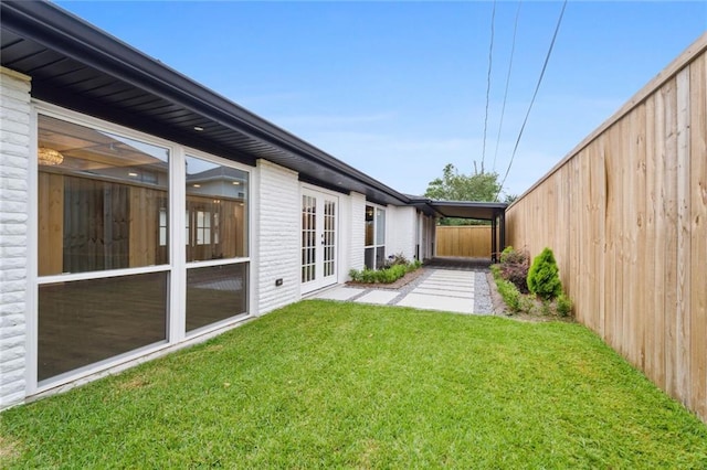 2914 Ridgeway Dr, Metairie, LA 70002 - view of yard with french doors