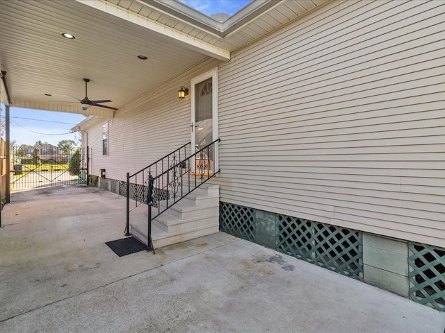 view of patio / terrace with ceiling fan