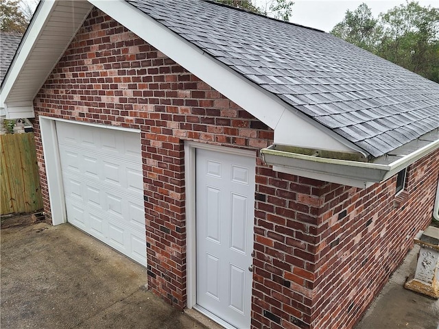 view of garage