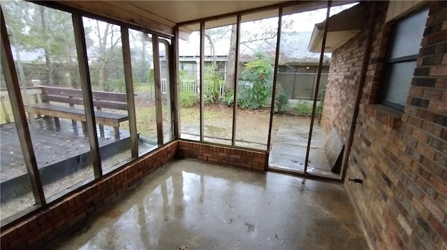 view of unfurnished sunroom