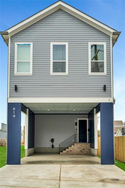 view of front of house featuring a carport