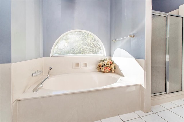 15070 Bruhl Rd, Folsom, LA 70437 - bathroom with tile patterned flooring, a garden tub, and a stall shower