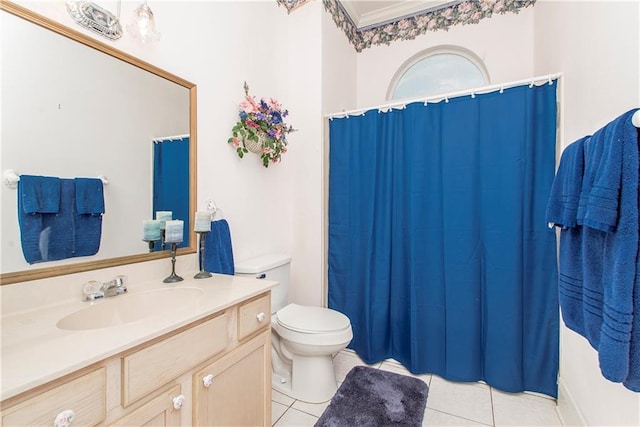 15070 Bruhl Rd, Folsom, LA 70437 - full bath featuring tile patterned flooring, toilet, vanity, and a shower with curtain