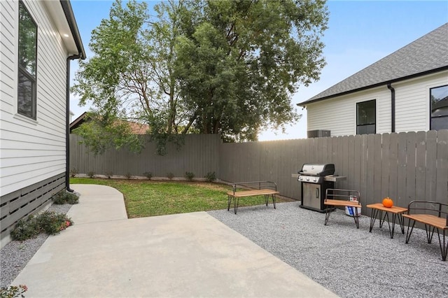 view of patio / terrace featuring a grill