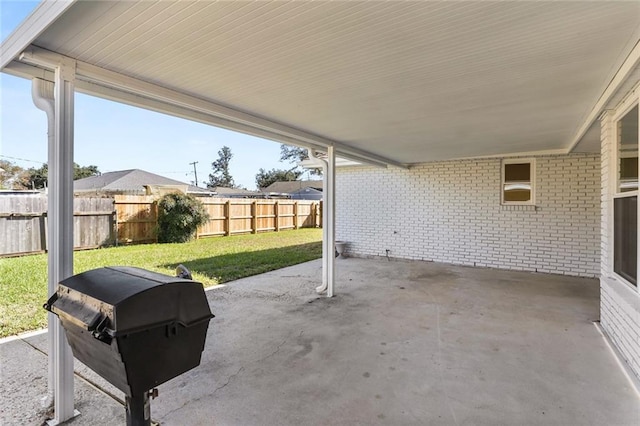 view of patio / terrace with a grill