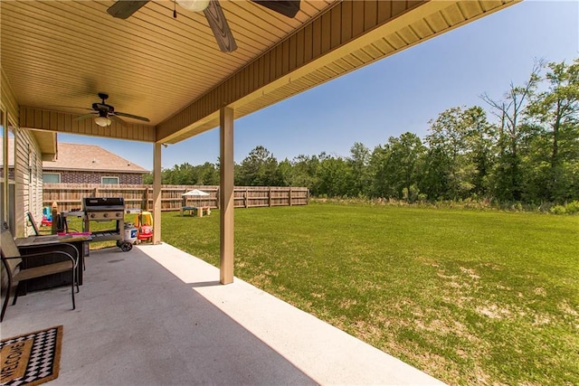 20291 Clemson Way, Ponchatoula, LA 70454 - view of patio / terrace with a ceiling fan and a grill
