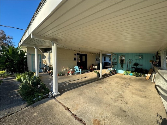 view of patio with a carport