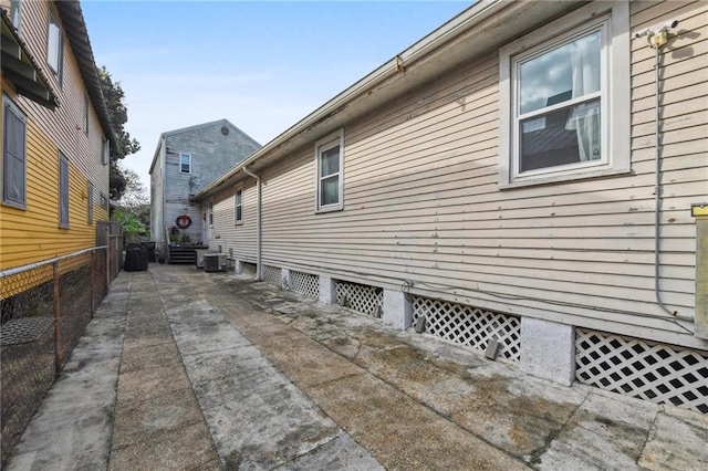 view of property exterior featuring central air condition unit