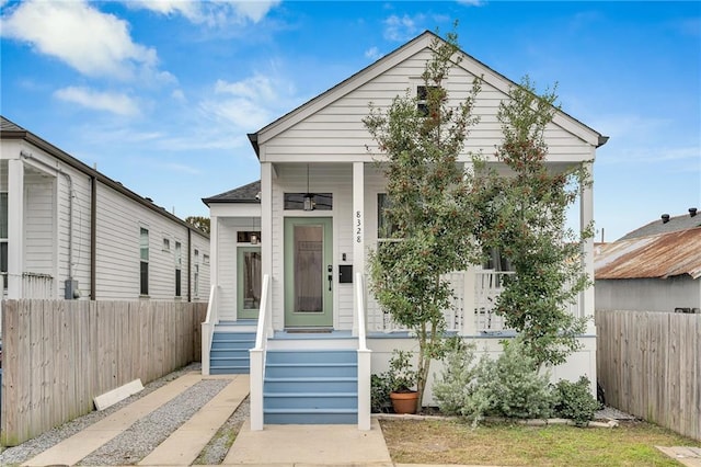 bungalow-style home with covered porch