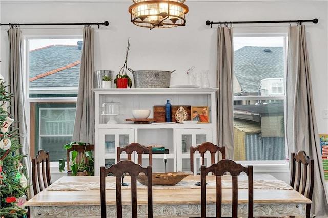 dining space with a healthy amount of sunlight