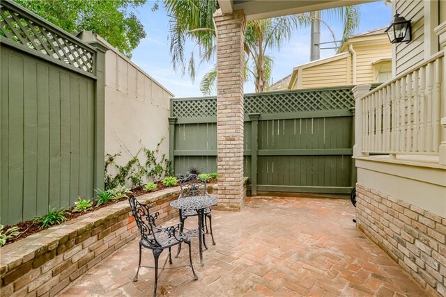 view of patio with a fenced backyard