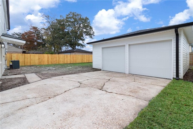 garage with central AC unit