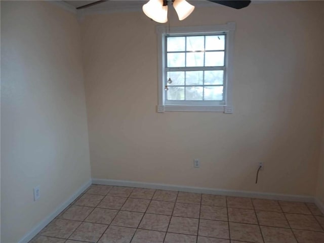 unfurnished room with ceiling fan