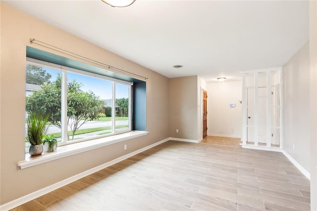 empty room featuring light hardwood / wood-style flooring