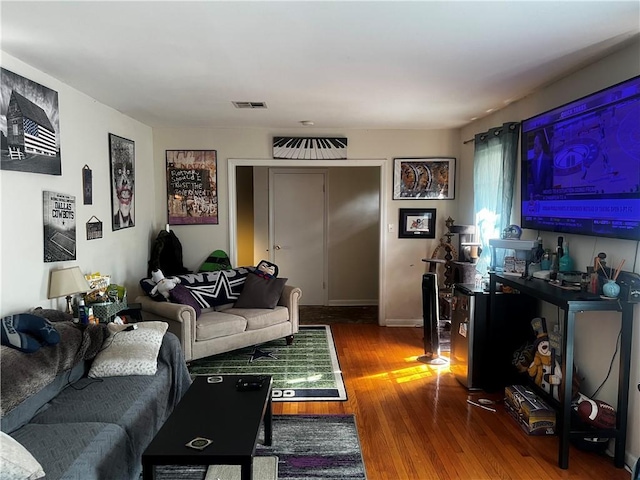 living room featuring wood-type flooring