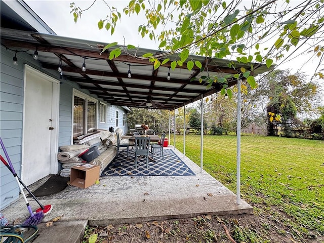 view of patio / terrace with ceiling fan