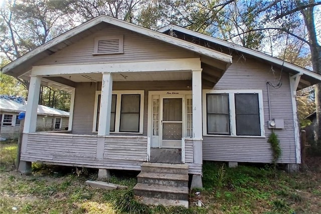 bungalow featuring a porch